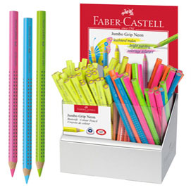 114873 espositore 72pz jumbo grip neon faber castell