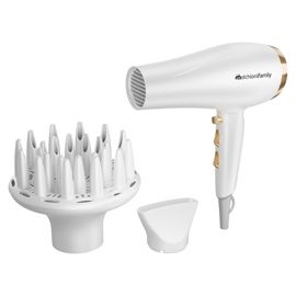 Asciugacapelli gold style - 2200 w - 21 x 9 x 26,4 cm - bianco/oro - melchioni