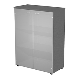 Armadio modulare - a 2 ante vetro - 90 x 44 x 123 cm - antracite