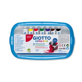 Astucci tubi tempere - 12ml - colori assortiti - giotto - box da 7 tubetti