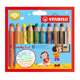 Astuccio 10 maxi matite stabilo woody 3 in 1 (880/10)