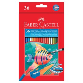 Acquerellabili red pastelli colorati - mina Ø 3,30mm - colori assortiti - faber castell - astuccio 36 pastelli colorati