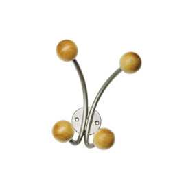 Appendiabiti da muro 4 pomelli - 15x15x8,5 cm - argento - alco