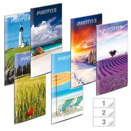 Album portafoto a busta saldato - assortiti - 175 x 325mm - contiene fino a 96 foto da 10x15cm - lebez