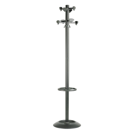 Appendiabiti incas con portaombrelli - 8 posti - 175x39 cm - nero - unisit