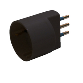Adattatore semplice - spina 2p+t 16 a - presa schuko 16 a - nero - mkc
