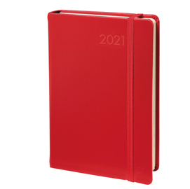 Agenda giornaliera - daily pocket prestige 2021 - copertina habana - rosso - 8,5x13cm - quo vadis
