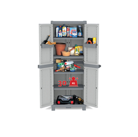 Armadio domino wave - ppl - a 2 ante - base 2700 - 70x43,8x181,8 cm - grigio - terry