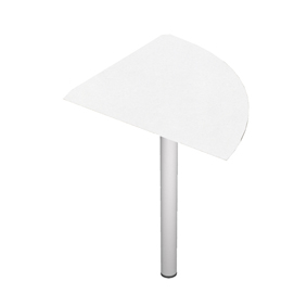 Angolare minerva - 90 gradi - 80x80 cm - gamba di supporto in metallo - bianco - artexport