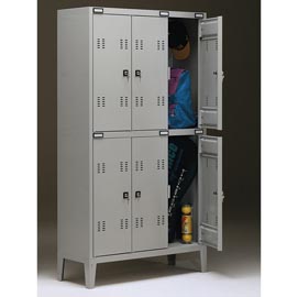 Armadio metallo - spogliatoio - 6 posti - 102x35x180 cm - grigio - tecnical 2