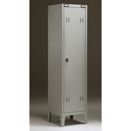 Armadio metallo - spogliatoio - 1 posto - con divisorio - 43x47x180 cm - grigio - tecnical 2