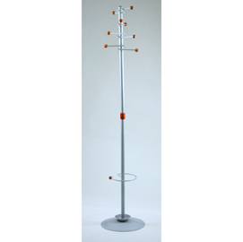 Appendiabiti dallas con portaombrelli - 8 posti - 180x40 cm - grigio - unisit