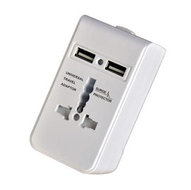 Adattatore universale da viaggio - 2 prese usb incluse - mkc