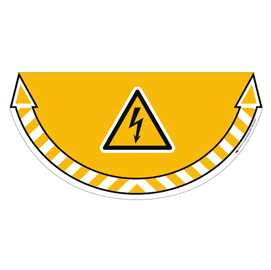 Adesivo segnalatore da terra take care - rischio elettrico - 70x35 cm - cep