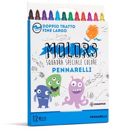 Astuccio 12 pennarelli molors fine - colori assortiti - osama