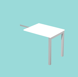 Allungo agorà - dx/sx - 80x60x72,5 cm - melaminico - bianco - artexport