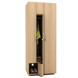 Armadio guardaroba - 2 ante - 40x52x185 cm - noce chiaro - artexport