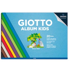 Album kids carta carta colorata 2+ - a4 - 120gr - 20 fogli - giotto