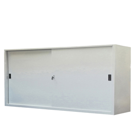 Armadio basso in metallo ad ante scorrevoli - 150x45x90 cm - grigio - bertesi