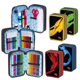 Astuccio 3 zip colorosa - 20x13x6,5cm - colore assortiti - ri.plast