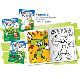 Album da colorare 24 facciate tema dinosauri e numeri blasetti