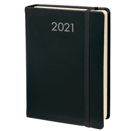 Agenda giornaliera - daily pocket prestige 2021 - copertina habana - nero - 8,5x13cm - quo vadis