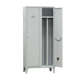 Armadio spogliatoio in metallo - 2 vani - con divisorio - 80 x 50 x 180 cm - grigio - fasma