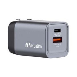 Adattatore da viaggio gnc-35- 1x usb-c pd 35w, 1x usb-a qc 3.0-35w-verbatim