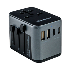 Adattatore da viaggio verbatim uta-03 pd30w / qc / 2xusb / 2xtype-c