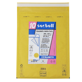 Busta imbottita sacboll - h (29 x 42 cm) - carta - avana - blasetti - conf. 10 pezzi