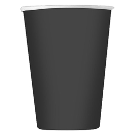 Bicchieri biodegradabili ecocolor - 250cc - nero - big party - conf. 25 pezzi
