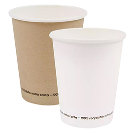 Bicchiere - carta - 250 ml - avana - signor bio - conf. 50 pezzi