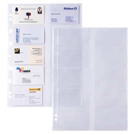Buste forate atla card porta biglietti da visita - 20 spazi - ppl - 21x29,7cm - trasparente - sei rota - conf. 10 pezzi