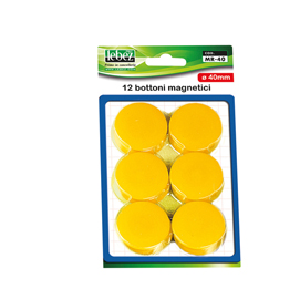 Bottoni magnetici - nero - diametro 40 mm - lebez - blister 12 pezzi
