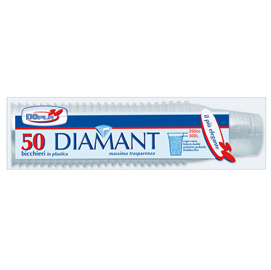 Bicchieri diamant - monouso - 350 ml - trasparente - dopla - conf. 50 pezzi