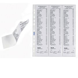 Buste forate per scontrini fiscali - 6 spazi - 25,2x30,7 cm - trasparente - favorit - conf. 10 pezzi