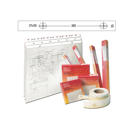 Banda appendidisegni - pvc - 55mmx50metri -  bianco opaco - 3l