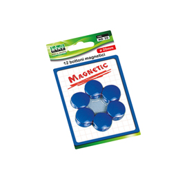 Bottoni magnetici - blu - diametro 20 mm - lebez - blister 12 pezzi