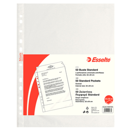 Buste forate copysafe - standard - buccia - 22x30 cm - trasparente -  esselte - conf. 50 pezzi