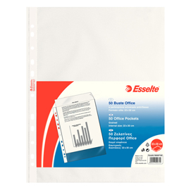 Buste forate copysafe - office - buccia - 22x30 cm - trasparente - esselte - conf. 50 pezzi
