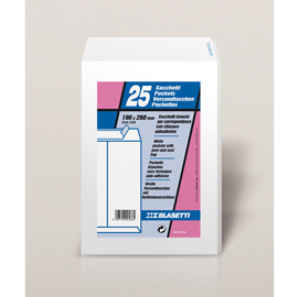 Busta a sacco bianca - serie mailpack - strip adesivo - 190x260 mm - 80 gr - blasetti - conf. 25 pezzi