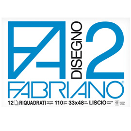Blocco f2 - 33x48cm - 12 fogli - 110gr - liscio - squadrato - collato - fabriano