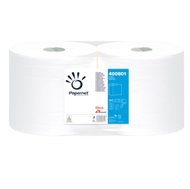 Bobina asciugatutto special - 2 veli - finitura liscia - 19,5 gr - diametro 25 cm - 26 cm x 293 mt - bianco - papernet