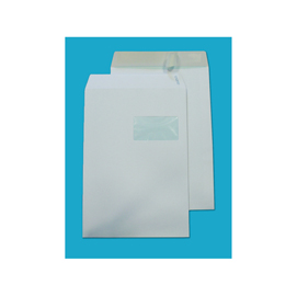 Busta a sacco bianca con finestra - serie self - strip adesivo - 230x330 mm - 100 gr - blasetti - conf. 500 pezzi