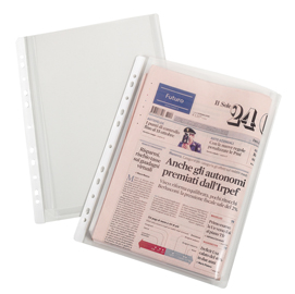 Buste forate con soffietto - superior - buccia - 21x29,7 cm - trasparente - favorit - conf. 10 pezzi