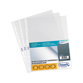 Buste forate special pp - superior - buccia - 21x29,7 cm - trasparente - favorit - conf. 50 pezzi