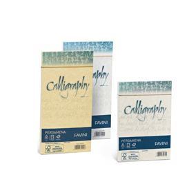 Busta calligraphy pergamena - 110 x 220 mm - 90 gr - naturale 06 - favini - conf. 25 pezzi