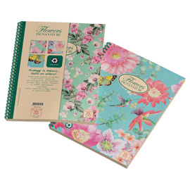 Blocco spirale 5mm a4 70gr 135fg pigna nature flowers