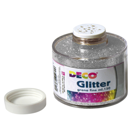 Barattolo glitter - grana fine - 150ml -  argento - cwr