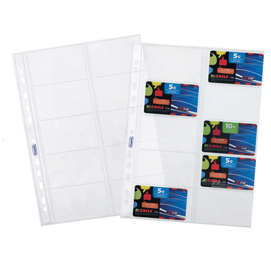 Buste forate porta cards - ppl - 10 tasche - 21,5x29,7 cm - trasparente - favorit - conf. 10 pezzi